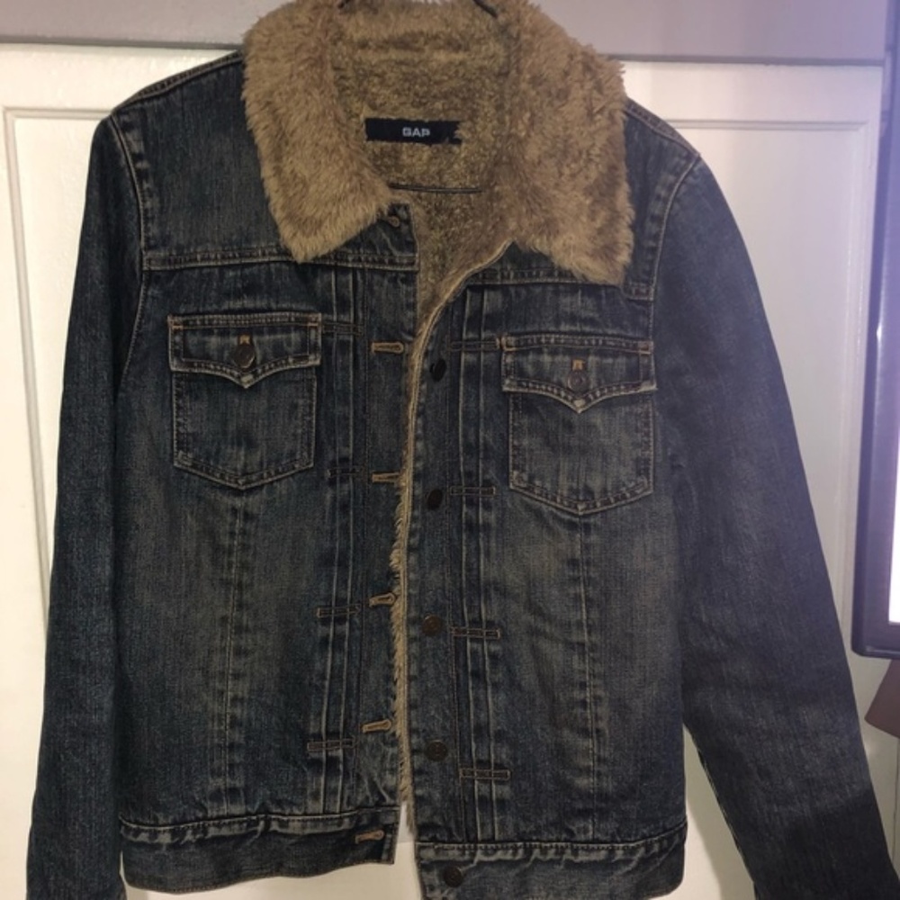 Gap Faux Fur Lined Denim Jacket